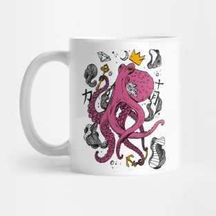 Royal Octopus - Pink and White Mug